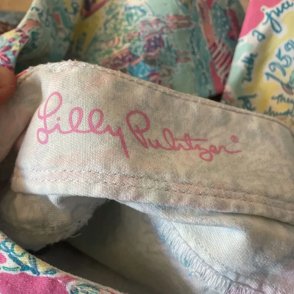 Lilly Pulitzer Worth Straight Jeans Size 00 Started As A Juice Stand Print - Picture 5 of 6